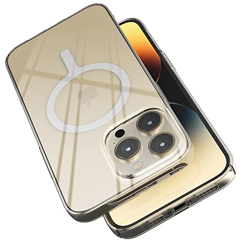 Sinjimoru 1mm Ultra Dünne iPhone 14 Pro Max Hülle für MagSafe, Magnet Handyhülle Durchsichtig Slim Crystal Clear Phone Cover mit Schlankem Design für iPhone 14 Pro Max. M-AiroFit Basic von Sinjimoru