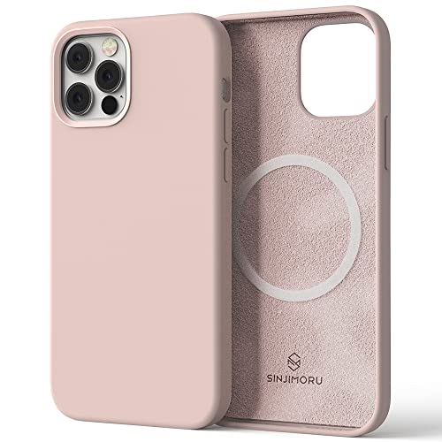 Sinjimoru 4-lagige iPhone 12 Mini Silikon Hülle für MagSafe, Magnet Handyhülle als iPhone Schutzhülle kompatibel mit MagSafe Zubehör für iPhone 12 & 13 Reihe. Silicone Case for MagSafe Pink von Sinjimoru