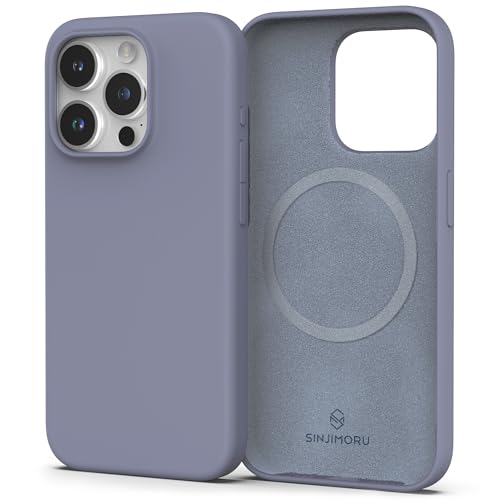 Sinjimoru 4-lagige iPhone 14 Plus Silikon Hülle für MagSafe, Magnet Handyhülle als iPhone Schutzhülle kompatibel mit MagSafe Zubehör für iPhone 12 & 13 & 14 Reihe. Silicone Case for MagSafe Lavender von Sinjimoru