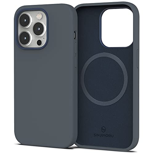 Sinjimoru 4-lagige iPhone 14 Plus Silikon Hülle für MagSafe, Magnet Handyhülle als iPhone Schutzhülle kompatibel mit MagSafe Zubehör für iPhone 12 & 13 & 14 Reihe. Silicone Case for MagSafe Navy von Sinjimoru