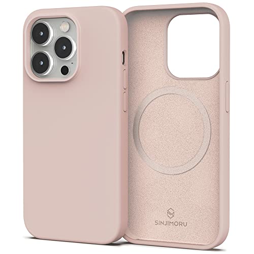 Sinjimoru 4-lagige iPhone 14 Pro Max Silikon Hülle für MagSafe, Magnet Handyhülle als iPhone Schutzhülle kompatibel mit MagSafe Zubehör für iPhone 12 & 13 & 14 Reihe. Silicone Case for MagSafe Pink von Sinjimoru
