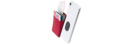 Sinjimoru Mini Geldbörse fürs Handy abnehmbar, Slim Wallet mit Wireless Charging Support, Visitenkarten Etui, Smart Wallet für iPhone & Android. Sinji Mount Flap Rot von Sinjimoru