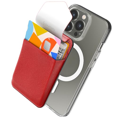 Sinjimoru Rutschfester Magnetischer Handy Kartenhalter kompatibel mit MagSafe Wallet, Kreditkarten Portemonnaie Handy Wallet mit Magnet Card Holder für iPhone 16 15 14 13 12 Reihe. M-Flap Rot Sinjimoru Rutschfester Magnetischer Handy Kartenhalter kompatibel mit MagSafe Wallet, Kreditkarten Portemonnaie Handy Wallet mit Magnet Card Holder für iPhone 16 15 14 13 12 Reihe. M-Flap Rot von Sinjimoru