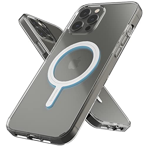 Sinjimoru Shockproof iPhone 12 Pro Max Hülle mit Magnet, Crystal Clear Protective iPhone 12 Pro Max Case Kompatibel mit MagSafe Zubehör. M-AirClo für iPhone 12 Pro Max von Sinjimoru