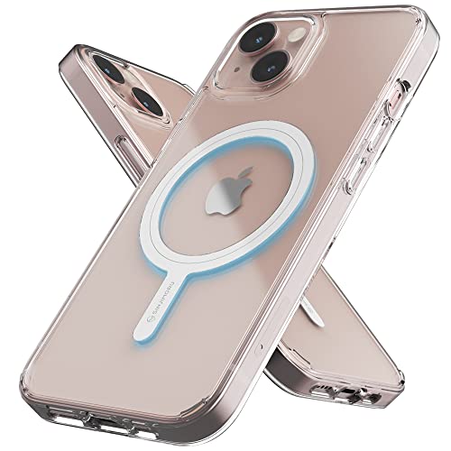 Sinjimoru Shockproof iPhone 13 Hülle mit Magnet, Crystal Clear Protective iPhone 13 Case Kompatibel mit MagSafe Zubehör. M-AirClo für iPhone 13 von Sinjimoru