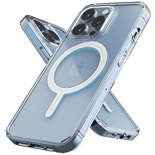 Sinjimoru Shockproof iPhone 13 Pro Hülle mit Magnet, Crystal Clear Protective Case Kompatibel mit MagSafe Zubehör. M-AirClo für iPhone 13 Pro von Sinjimoru