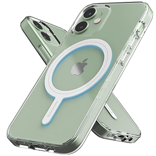 Sinjimoru Shockproof iPhone12 Mini Hülle mit Magnet, Crystal Clear Protective iPhone12 Mini Case Kompatibel mit MagSafe Zubehör. M-AirClo für iPhone12 Mini von Sinjimoru
