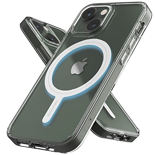 Sinjimoru Shockproof iPhone13 Mini Hülle mit Magnet, Crystal Clear Protective iPhone13 Mini Case Kompatibel mit mit MagSafe Zubehör. M-AirClo für iPhone13 Mini von Sinjimoru