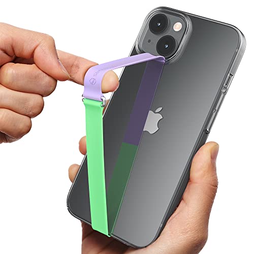 Sinjimoru Silikon Handy Fingerhalter mit Clip, Handy Halter Finger für Handyhülle Handy Fingerhalterung Phone Strap für iPhone & Android. Sinji Loop Clip Two Tone 200 Lavendel Minze von Sinjimoru