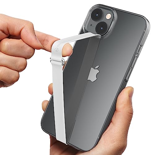 Sinjimoru Silikon Handy Halterung für Finger mit Clip, Handy Fingerhalter für Handyhülle iPhone Fingerhalter Phone Strap Fingerhalterung für iPhone & Android. Sinji Loop Clip 200 Weiß von Sinjimoru
