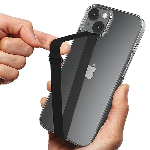 Sinjimoru Silikon Handy Halterung für Finger mit Clip, Handy Fingerhalter für Handyhülle iPhone Fingerhalter Phone Strap Fingerhalterung für iPhone & Android. Sinji Loop Clip 210 Schwarz von Sinjimoru