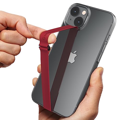 Sinjimoru Silikon Handy Halterung für Finger mit Clip, Handy Fingerhalter für Handyhülle iPhone Fingerhalter Phone Strap Fingerhalterung für iPhone & Android. Sinji Loop Clip 210 Wein Rot von Sinjimoru