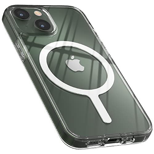 Sinjimoru [Starker Magnet] Transparente iPhone Hülle mit MagSafe, Stoßfeste iPhone Clear Case Handyhülle Magnetisch & Durchsichtig für iPhone 14, 13 & 12 Reihe. M-Airclo Basic iPhone 13 Mini von Sinjimoru