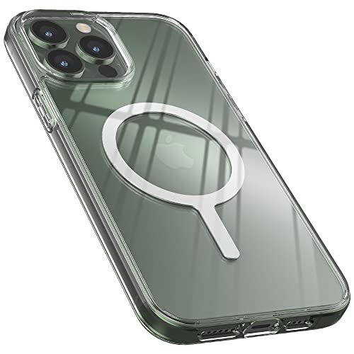 Sinjimoru [Starker Magnet] Transparente iPhone Hülle mit MagSafe, Stoßfeste iPhone Clear Case Handyhülle Magnetisch & Durchsichtig für iPhone 14, 13 & 12 Reihe. M-Airclo Basic iPhone 13 Pro Max von Sinjimoru