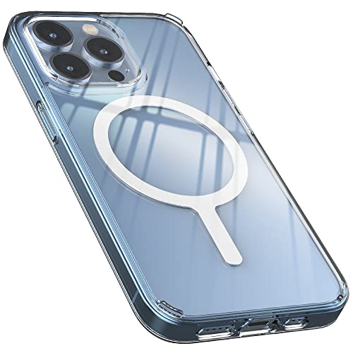 Sinjimoru [Starker Magnet] Transparente iPhone Hülle mit MagSafe, Stoßfeste iPhone Clear Case Handyhülle Magnetisch & Durchsichtig für iPhone 14, 13 & 12 Reihe. M-Airclo Basic iPhone 13 Pro von Sinjimoru
