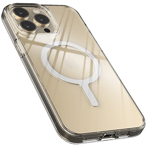 Sinjimoru [Starker Magnet] Transparente iPhone Hülle mit MagSafe, Stoßfeste iPhone Clear Case Handyhülle Magnetisch & Durchsichtig für iPhone 14, 13 & 12 Reihe. M-Airclo Basic iPhone 14 Pro Max von Sinjimoru