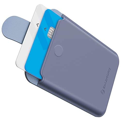 Sinjimoru Vegan PU Leder iPhone Wallet kompatibel mit MagSafe Wallet, Magnetischer Kartenhalter Handy mit Ziehlasche für Handyhülle iPhone 15 14 13 12 Reihe. M-Pull Tab Wallet Lavender von Sinjimoru