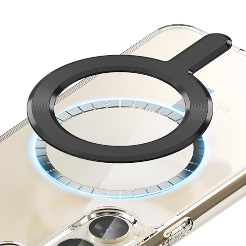 Universal Handy Magnet Ring Aufkleber für alle Smartphones, Sinjimoru Starker Magnetring Sticker Adapter für MagSafe Nachrüsten für Android/iPhone Handy Hülle. M-Plate Schwarz von Sinjimoru