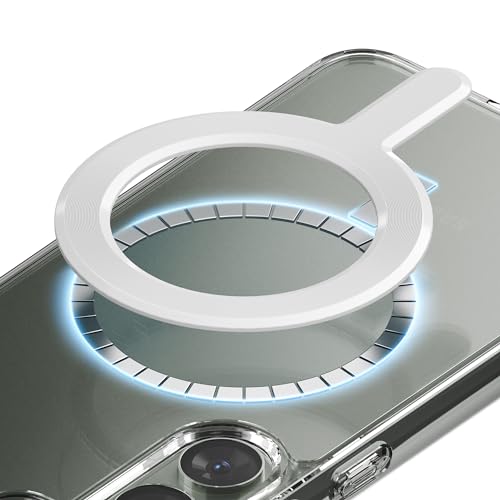 Universal Handy Magnet Ring Aufkleber für alle Smartphones, Sinjimoru Starker Magnetring Sticker Adapter für MagSafe Nachrüsten für Android/iPhone Handy Hülle. M-Plate Weiß von Sinjimoru