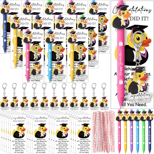 Sinload 48 Sets Abschluss-Geschenke, Enten-Stifte mit Enten-Schlüsselanhänger, Grußkarten, Diplom, Enten, Geschenke für Universität, Universität, Hochschule, Mittelschule, Abschlussparty Sinload 48 Sets Abschluss-Geschenke, Enten-Stifte mit Enten-Schlüsselanhänger, Grußkarten, Diplom, Enten, Geschenke für Universität, Universität, Hochschule, Mittelschule, Abschlussparty von Sinload