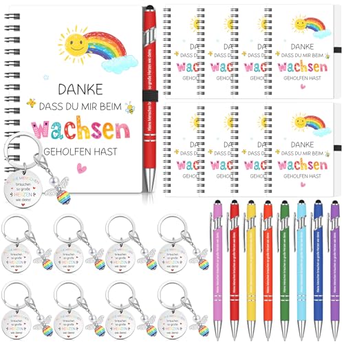 Sinmoe 8 Set 24 Stück Dankeschön Geschenk für Lehrerin Frauen Inspirierend Spirale Notizblock Kugelschreiber Liniert Notizbuch Regenbogen Engel Schlüsselanhänger Abschiedsgeschenk für Erzieherin Sinmoe 8 Set 24 Stück Dankeschön Geschenk für Lehrerin Frauen Inspirierend Spirale Notizblock Kugelschreiber Liniert Notizbuch Regenbogen Engel Schlüsselanhänger Abschiedsgeschenk für Erzieherin von Sinmoe