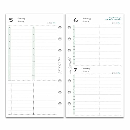 SinnWunder® 2024 Premium Kalendereinlagen - Tageskalender mit 1 Tag pro Seite - Größe Personal - PureSinn von SinnWunder