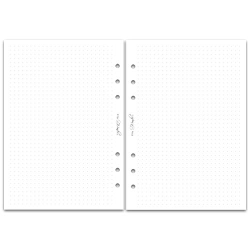 SinnWunder® 50 Blatt Din A5 (14,8 x 21 cm) Premium Notiz-Papier dotted (punktkariert) - Für 6-Ringplaner von SinnWunder