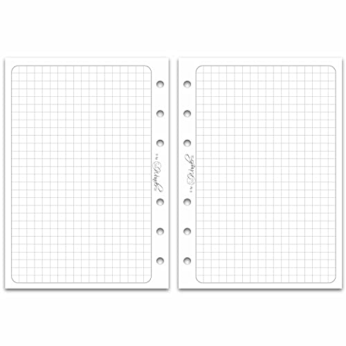 SinnWunder® 50 Blatt Din A6 (10.5 x 14.8 cm) Premium Notiz-Papier mit 5 mm Karo - Für 6-Ringplaner von SinnWunder