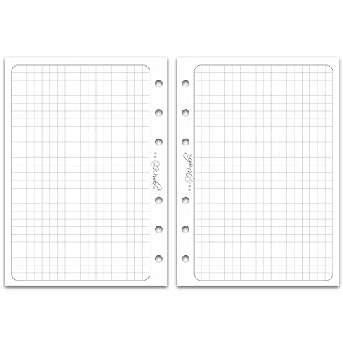 SinnWunder® 50 Blatt Din A6 (10.5 x 14.8 cm) Premium Notiz-Papier mit 5 mm Karo - Für 6-Ringplaner von SinnWunder