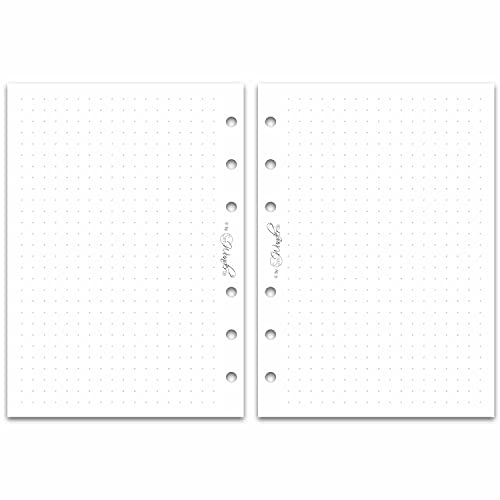 SinnWunder® 50 Blatt Din A6 (10.5 x 14.8 cm) Premium Notiz-Papier punktkariert (dotted) - Für 6-Ringplaner von SinnWunder
