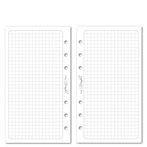 SinnWunder® 50 Blatt Personal (9,6 x 17,2 cm) Premium Notiz-Papier 5 mm karo - Für 6-Ringplaner von SinnWunder