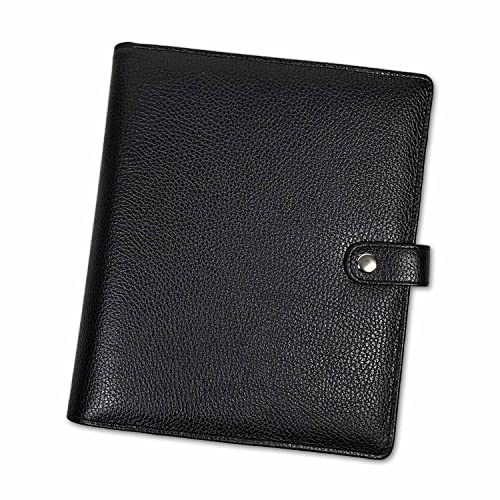 SinnWunder® Premium Ringplaner-Mappe mit 6 Ringen - nachfüllbar - aus geschmeidigem, italienischem Leder - Größe Din A5 - Farbe Schwarz von SinnWunder
