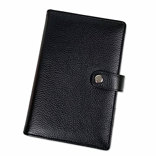 SinnWunder® Premium Ringplaner-Mappe mit 6 Ringen - nachfüllbar - aus geschmeidigem, italienischem Leder - Größe Personal - Farbe Schwarz von SinnWunder