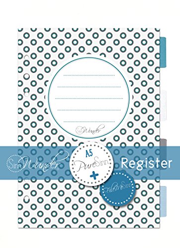 SinnWunder® Register, Index-Reiter bzw. Divider für Terminplaner und Ringplaner Design PureSinn - Din A5 von SinnWunder