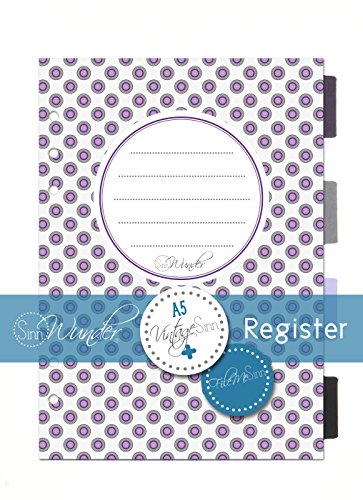 SinnWunder® Register, Index-Reiter bzw. Divider für Terminplaner und Ringplaner Design VintageSinn - Din A5 von SinnWunder