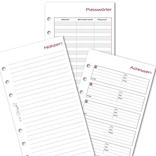 SinnWunder® Set Notizen/Zusatzblätter zu Kalendarien Design BasicSinn Format Personal von SinnWunder