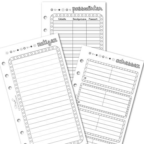 SinnWunder® Set Notizen/Zusatzblätter zu Kalendarien Design ColorMeSinn Format Personal von SinnWunder