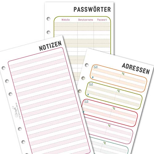SinnWunder® Set Notizen/Zusatzblätter zu Kalendarien Design LuckySinn Format Personal von SinnWunder