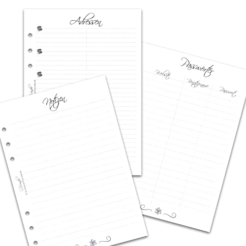 SinnWunder Set mit Notizen, Adress- und Passwortlisten für Ringplaner Design VintageSinn Format DIN A5 von SinnWunder