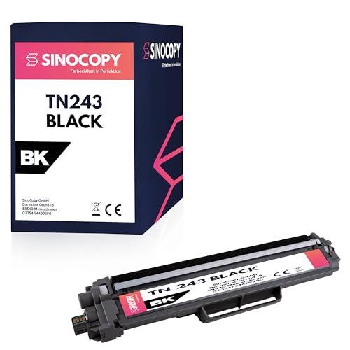 SinoCopy® XL Toner Black kompatibel zu Brother TN-243 TN-247 inkl. Chip für HL-L3210CW HL-L3230CDW HL-L3270CDW DCP-L3510CDW DCP-L3550CDW MFC-L3710CW MFC-L3730CDN MFC-L3750CDW MFC-L3770CDW von Sinocopy