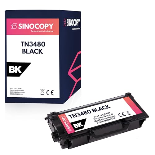 SinoCopy Toner ersetzt Brother TN-3480, TN3480 für DCP-L5500 DCP-L6600 HL-L5000 HL-L5100 HL-L5200 HL-L6250 HL6-300 HL-L6400 MFC-L5700 MFC-L5750 MFC-L6800 MFC-L6900 schwarz von SinoCopy