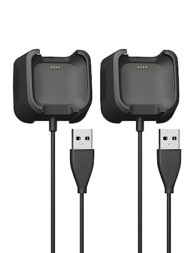 Sinoacc 2 Stück Ladekabel Kompatibel mit Fitbit Versa & Versa Lite Ladegerät Ersatz USB Adapterkabel Ladestation für Versa Smartwatch (Nicht für Versa 2/Versa 3/Sense) von Sinoacc