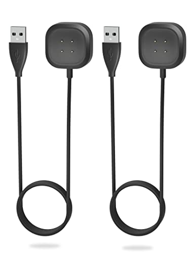 Sinoacc Ladegerät Kompatibel mit Fitbit Sense Versa 3 Ladekabel 100Cm/3.3Ft Fitbit Sense 2,Sense,Versa 4,Versa 3 Magnetisches USB Kabel Smartwatch Zubehör - 2Pack von Sinoacc