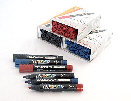 Sinoba 10er Pack Permanentmarker Textmarker Marker Stift wasserfest versch. Farben (Gemischt) von Sinoba