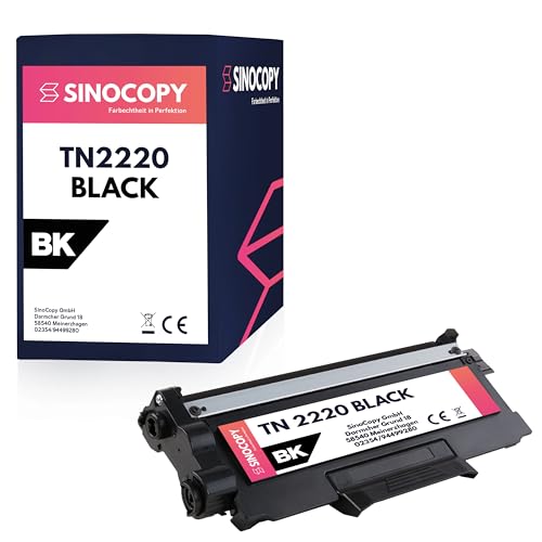 SinoCopy XXL Toner 5.400 Seiten ersetzt Brother TN-2220, TN2220, TN 2210, TN2210 für Brother DCP7060 DCP7060D DCP7060N DCP7060DN DCP7070 DCP7070DW HL2240 HL2240D HL2240L HL2250 HL2250DN HL2270 HL2270DW MFC7360 MFC7360N MFC7460 MFC7460DN MFC7860 MFC7860DW von Sinocopy