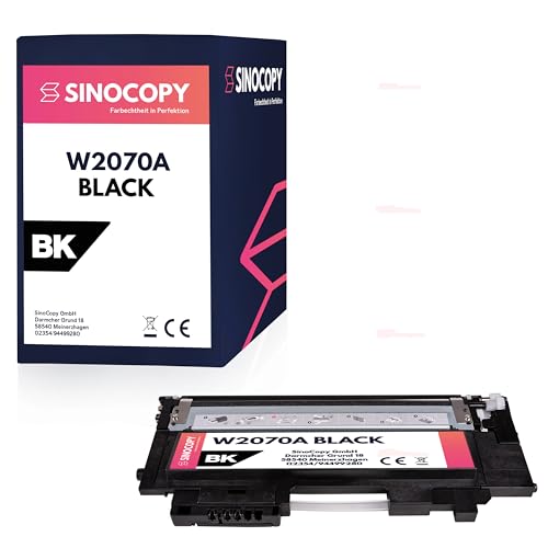 Sinocopy Toner Black MIT CHIP ersetzt HP W2070A, 117A für Color Laser 150 150A 150NW I MFP 178 178NW 178NWG 179 179FNG 179FNW 179FWG Drucker von Sinocopy