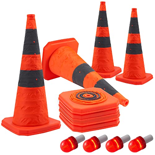 4 Pack 28 Zoll zusammenklappbare Verkehrskegel/Verkehrskegelschild/Mehrzweck-Popup-Reflektierender Sicherheitskegel, OrangeGröße: 70 cm 4 Pack 28 Zoll zusammenklappbare Verkehrskegel/Verkehrskegelschild/Mehrzweck-Popup-Reflektierender Sicherheitskegel, OrangeGröße: 70 cm von Sinoer