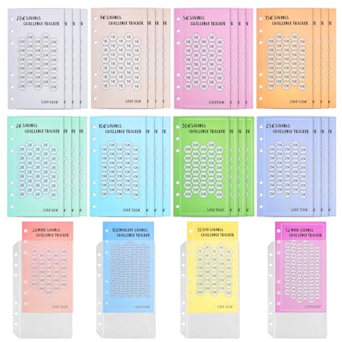 Sinofort 48 Blätter A6 Sparchallenge Budgetplaner, Spar Challenge 2€ 5€ 15€ 20€ 25€ 30€、Kleingeld、52 TAGE 100 TAGE 12 Farben Sparchallenges,Budget Planner Challenge Spar Challenge Set Sinofort 48 Blätter A6 Sparchallenge Budgetplaner, Spar Challenge 2€ 5€ 15€ 20€ 25€ 30€、Kleingeld、52 TAGE 100 TAGE 12 Farben Sparchallenges,Budget Planner Challenge Spar Challenge Set von Sinofort