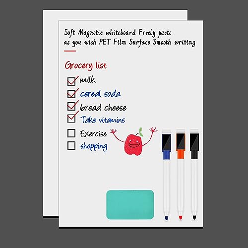 Sinofort Whiteboard Magnetisch 2 Stück A4 Whiteboard Folie Selbstklebend Magnettafel Kühlschrank Mini Whiteboard Magnettafel Selbstklebend für Wochenplaner Küche Büro Sinofort Whiteboard Magnetisch 2 Stück A4 Whiteboard Folie Selbstklebend Magnettafel Kühlschrank Mini Whiteboard Magnettafel Selbstklebend für Wochenplaner Küche Büro von Sinofort
