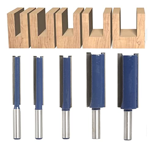 Sinoprotools 5 Stück Nutfräser, Fräser für Oberfräse 8mm Schaft, Gerade Oberfräsen-Bits Set, Nutenfräser Router Bit, Holzfräser Fräser Schaftfräser Holzbearbeitungswerkzeug Bit 8/10/12/18/20mm von Sinoprotools